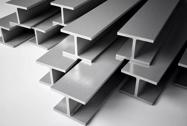 Resilienza stutturale Travi in acciaio strutturale sovrapposte, simbolo di solidità e resistenza costruttiva