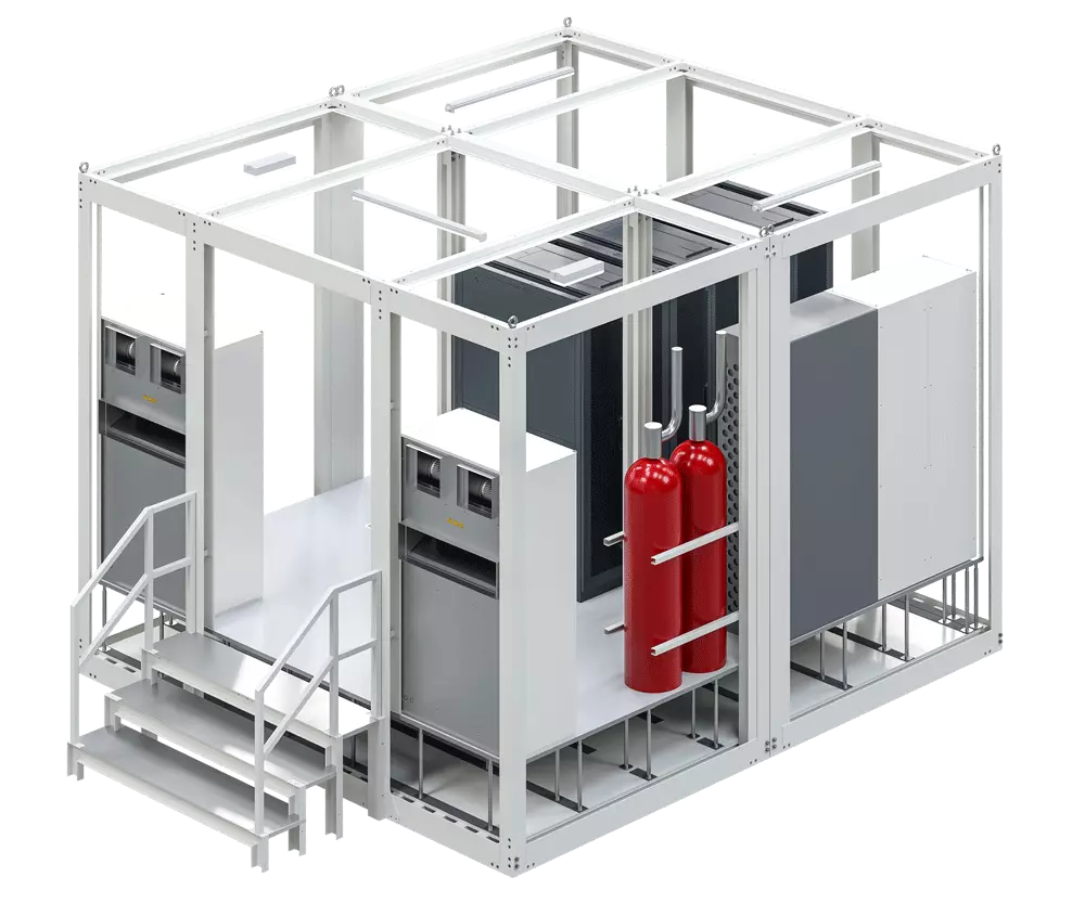 vista prospetto componenti interni datacenter one