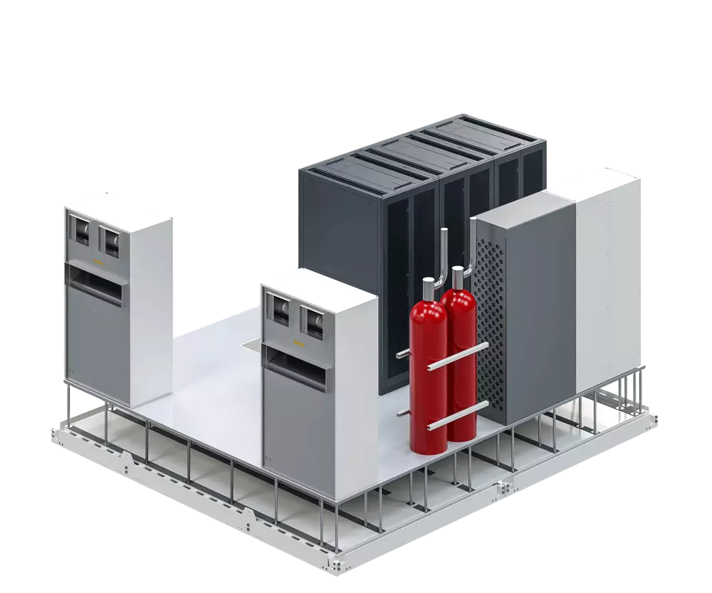 vista prospetto componenti interni datacenter one
