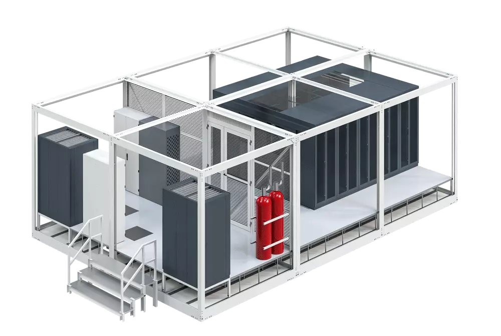 vista prospetto componenti interni datacenter plus
