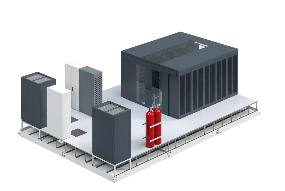 vista prospetto componenti interni datacenter plus